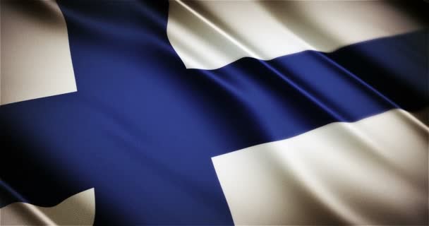 Finlandia realista bandera nacional sin fisuras looping ondeando animación — Vídeos de Stock