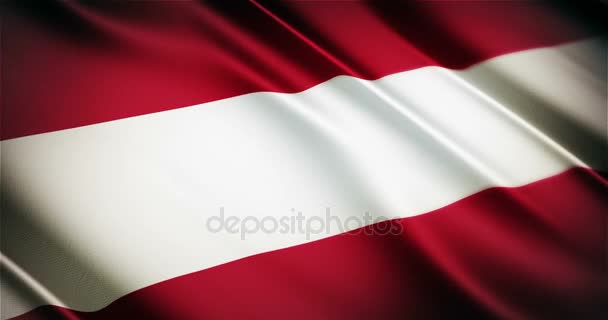 Österrike realistiska flagga sömlös looping viftande animation — Stockvideo