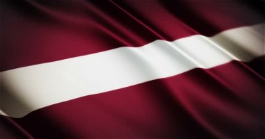 Letonya gerçekçi ulusal bayrak sallayarak animasyon döngü sorunsuz