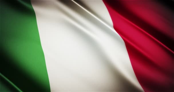 Italie drapeau national réaliste sans couture boucle ondulation animation — Video