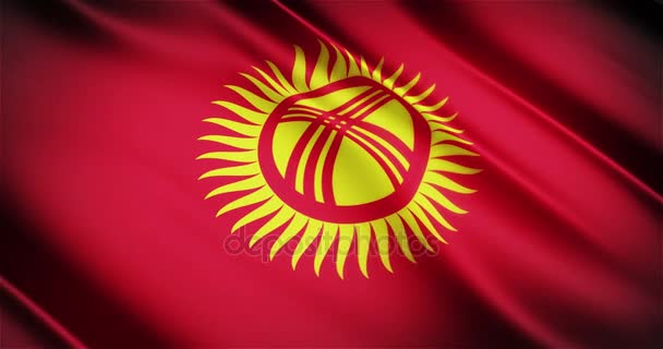 Kyrgyzstan realistische Nationalflagge nahtlose Looping schwenken Animation — Stockvideo