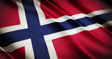 Norveç gerçekçi ulusal bayrak sallayarak animasyon döngü sorunsuz