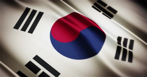 Corée du Sud drapeau national réaliste sans couture boucle agitant l'animation 