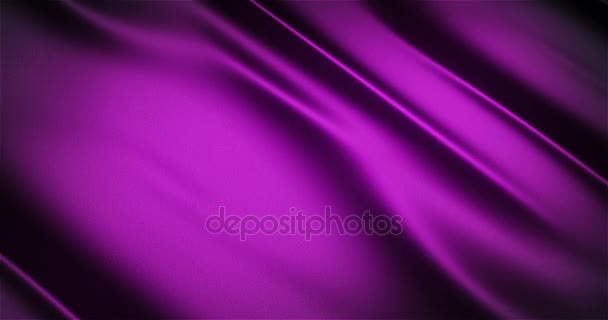 Violet tissu brillant satin réaliste boucle sans couture ondulant animation — Video
