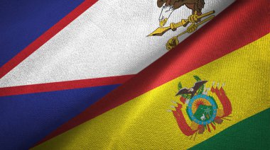 Amerikan Samoası ve Bolivya iki bayraklı kumaş, kumaş dokusu 