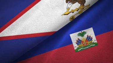 Amerikan Samoası ve Haiti iki bayraklı kumaş, kumaş dokusu