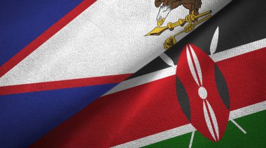 Amerikan Samoası ve Kenya iki bayraklı kumaş, kumaş dokusu