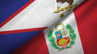 Amerikan Samoası ve Peru iki bayraklı kumaş, kumaş dokusu