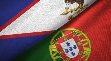 Amerikan Samoası ve Portekiz iki bayraklı kumaş, kumaş dokusu