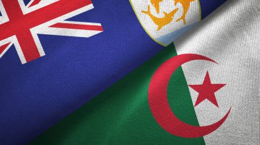 Anguilla ve Cezayir iki bayraklı kumaş, kumaş dokusu 