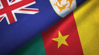 Anguilla ve Kamerun iki bayraklı kumaş, kumaş dokusu 