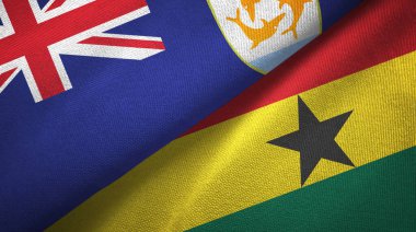 Anguilla ve Gana iki bayraklı kumaş, kumaş dokusu