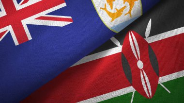Anguilla ve Kenya iki bayrak tekstil kumaşı, kumaş dokusu