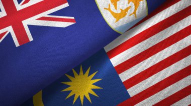 Anguilla ve Malezya iki bayraklı kumaş, kumaş dokusu