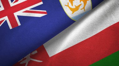 Anguilla ve Umman iki bayraklı kumaş, kumaş dokusu