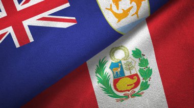 Anguilla ve Peru iki bayraklı kumaş, kumaş dokusu