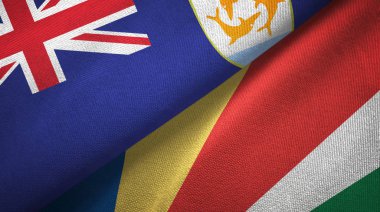 Anguilla ve Seyşeller iki bayraklı kumaş, kumaş dokusu
