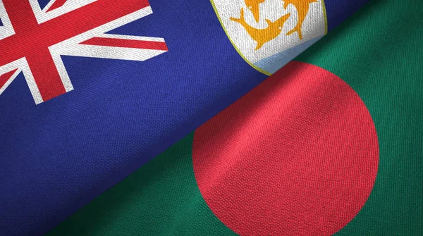 Anguilla and Bangladesh two flags textile cloth, fabric texture
