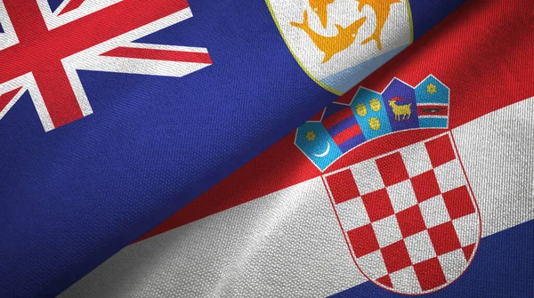 Anguilla and Croatia two flags textile cloth, fabric texture