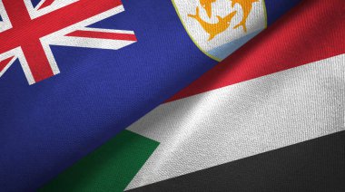 Anguilla ve Sudan iki bayraklı kumaş, kumaş dokusu