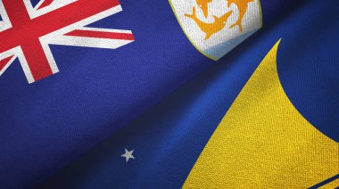 Anguilla ve Tokelau iki bayraklı kumaş, kumaş dokusu