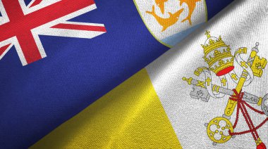 Anguilla ve Vatikan iki bayrak tekstil kumaşı, kumaş dokusu
