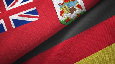 Bermuda ve Almanya iki bayrak tekstil kumaşı, kumaş dokusu