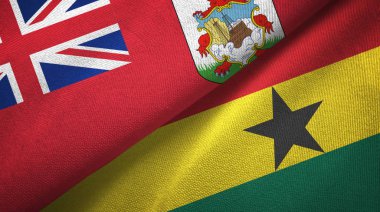 Bermuda ve Gana iki bayraklı kumaş, kumaş dokusu