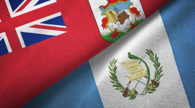 Bermuda ve Guatemala iki bayraklı kumaş, kumaş dokusu
