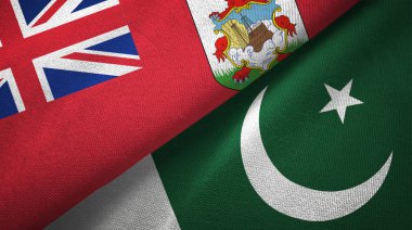 Bermuda ve Pakistan iki bayraklı kumaş, kumaş dokusu