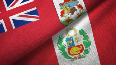 Bermuda ve Peru iki bayraklı kumaş, kumaş dokusu