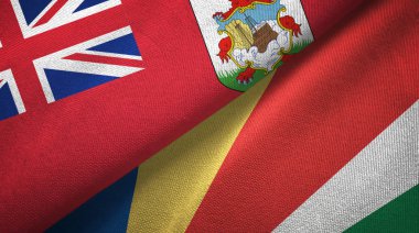 Bermuda ve Seyşeller iki bayraklı kumaş, kumaş dokusu