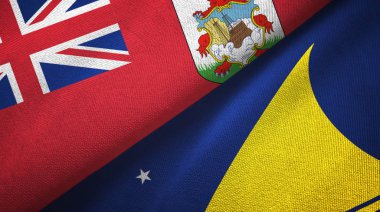 Bermuda ve Tokelau iki bayraklı kumaş, kumaş dokusu