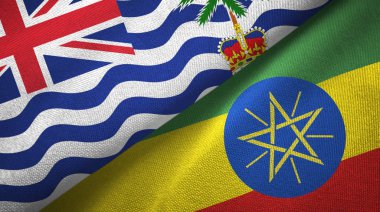 İngiliz Kızılderili Toprakları ve Etiyopya iki bayrak tekstil kumaşı