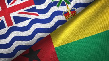 İngiliz Kızılderili Toprakları ve Gine-Bissau iki bayrak tekstil kumaşı