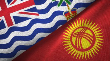 İngiliz Kızılderili Bölgesi ve Kırgızistan iki bayrak kumaşı.