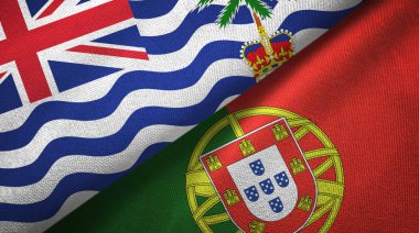 İngiliz Yerlileri ve Portekiz iki bayrak kumaşı.