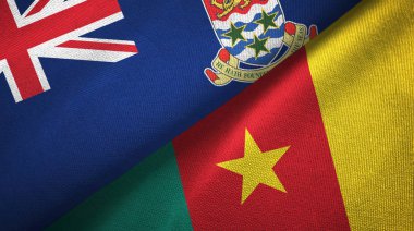 Cayman Adaları ve Kamerun iki bayraklı kumaş, kumaş dokusu 