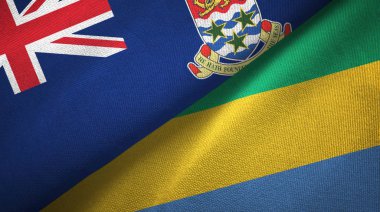 Cayman Adaları ve Gabon iki bayraklı kumaş, kumaş dokusu