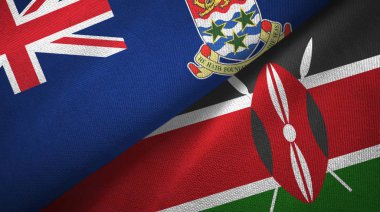 Cayman Adaları ve Kenya iki bayraklı kumaş, kumaş dokusu
