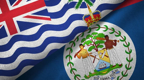 Brit Indiai Terület és Belize két zászlós textilruha — Stock Fotó