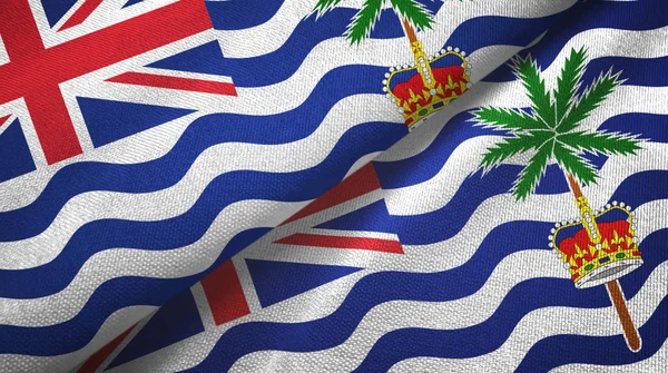 Βρετανικό Ινδικό έδαφος και Βρετανικό Ινδικό έδαφος δύο σημαίες ύφασμα — Φωτογραφία Αρχείου