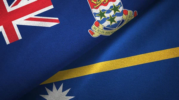 开曼群岛和瑙鲁两旗纺织品，面料质感 — 图库照片