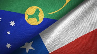 Noel Adası ve Şili iki bayraklı kumaş, kumaş dokusu