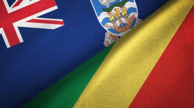 Falkland Adaları ve Kongo iki bayraklı kumaş, kumaş dokusu