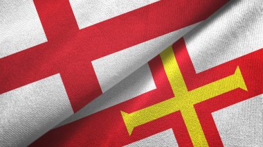 İngiltere ve Guernsey iki bayraklı kumaş, kumaş dokusu
