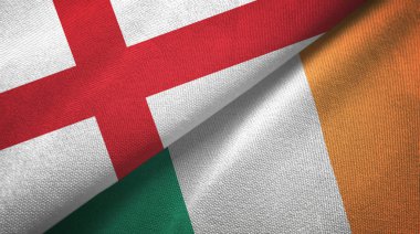 İngiltere ve İrlanda iki bayrak tekstil kumaşı, kumaş dokusu