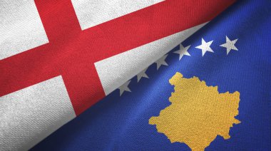 İngiltere ve Kosova 'da tekstil kumaşı ve kumaş dokusu iki bayrak altında