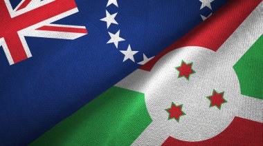 Cook Adaları ve Burundi iki bayraklı kumaş, kumaş dokusu