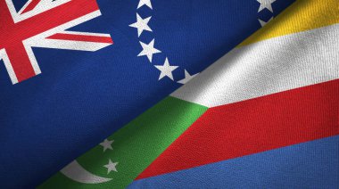 Cook Adaları ve Komoros iki bayraklı kumaş, kumaş dokusu